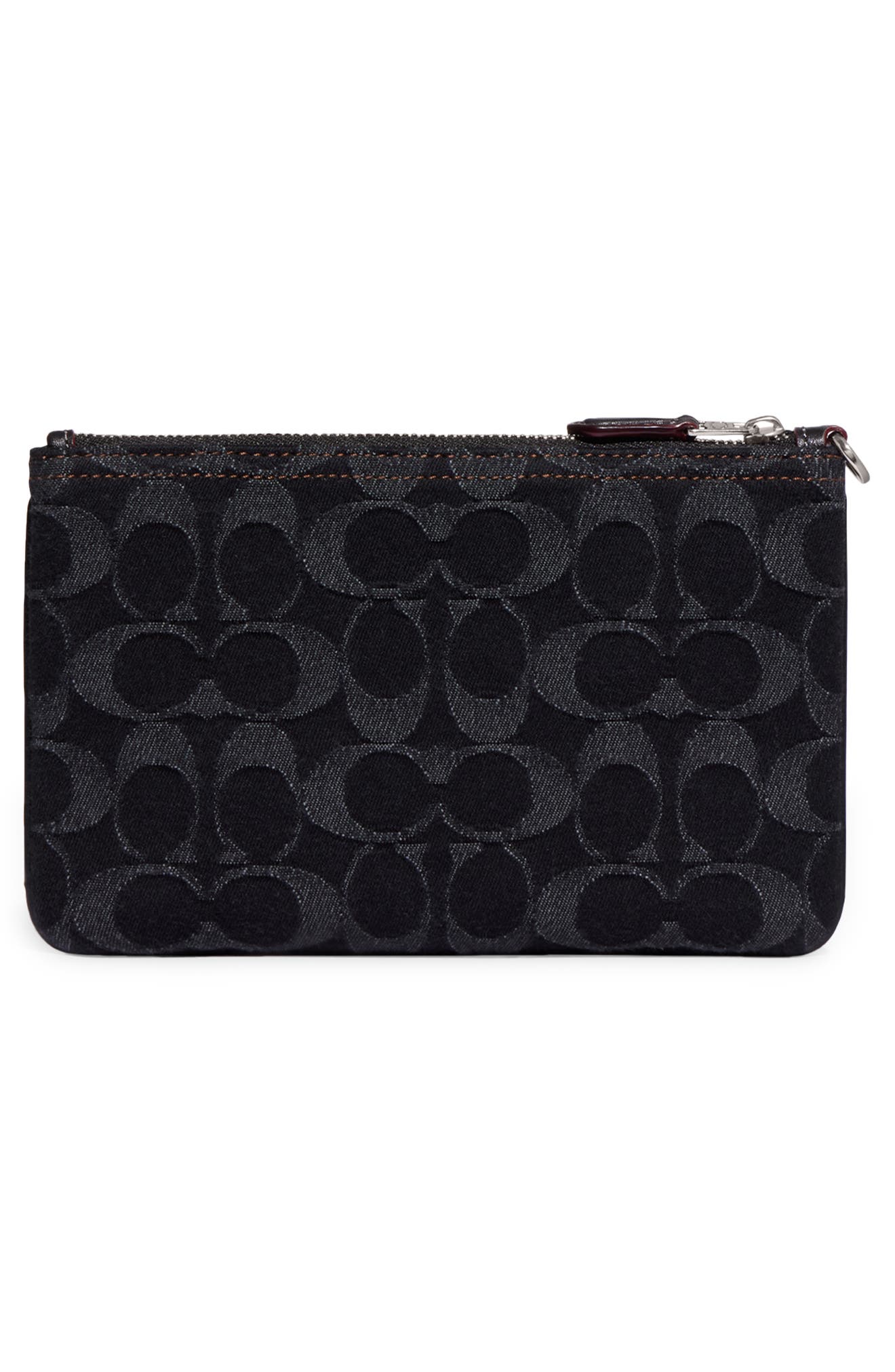 Small Signature Washed Denim Wristlet, Alternate, color, LH/ BLACK DENIM