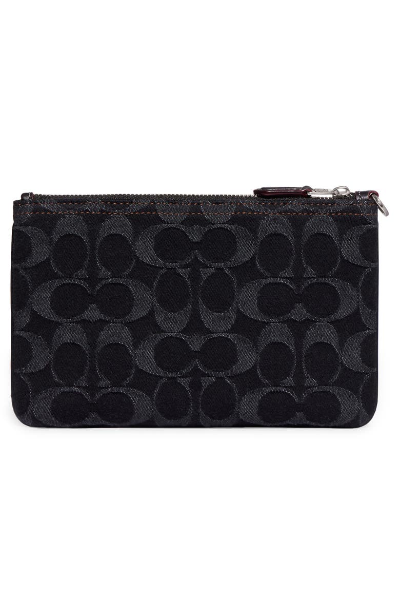 COACH Small Signature Washed Denim Wristlet, Alternate, color, 