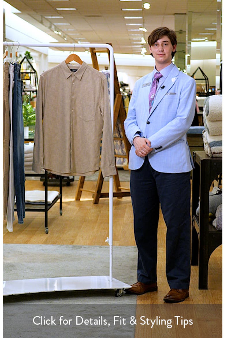 Irving Micro Check Cotton Button-Up Shirt video