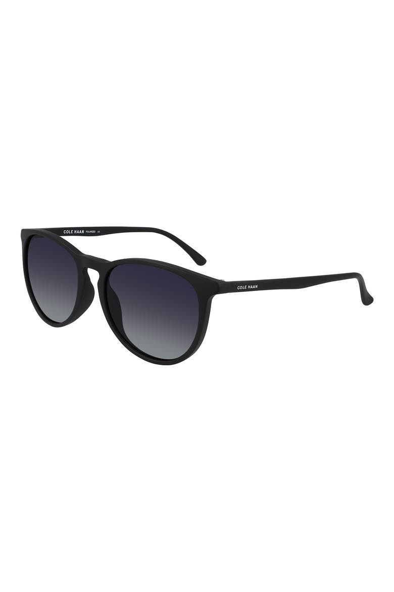55mm Vintage Round Sunglasses, Alternate, color, MATTE BLACK