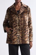 Etro Leopard Print Cotton Blend Velveteen Coat