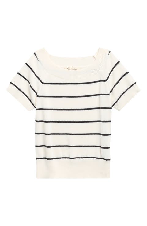 Kids' Stripe Short Sleeve Sweater