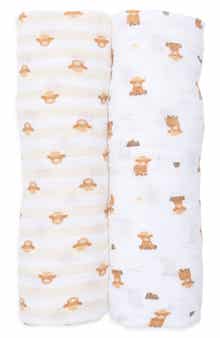 Highland Cow 2-Pack Muslin Swaddle Blanket Set