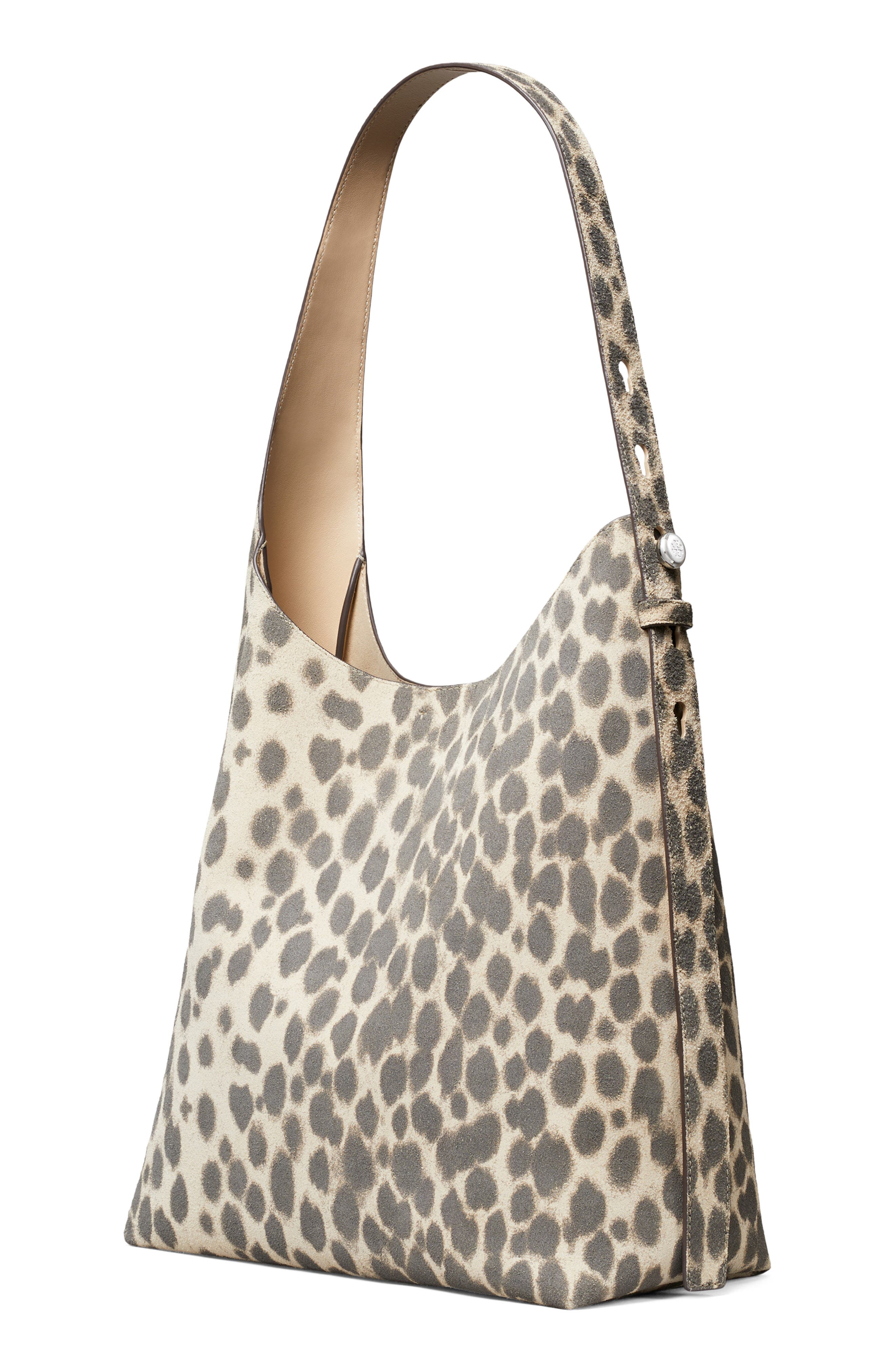 Suede Hobo Bag, Alternate, color, CHEETAH SPOTS