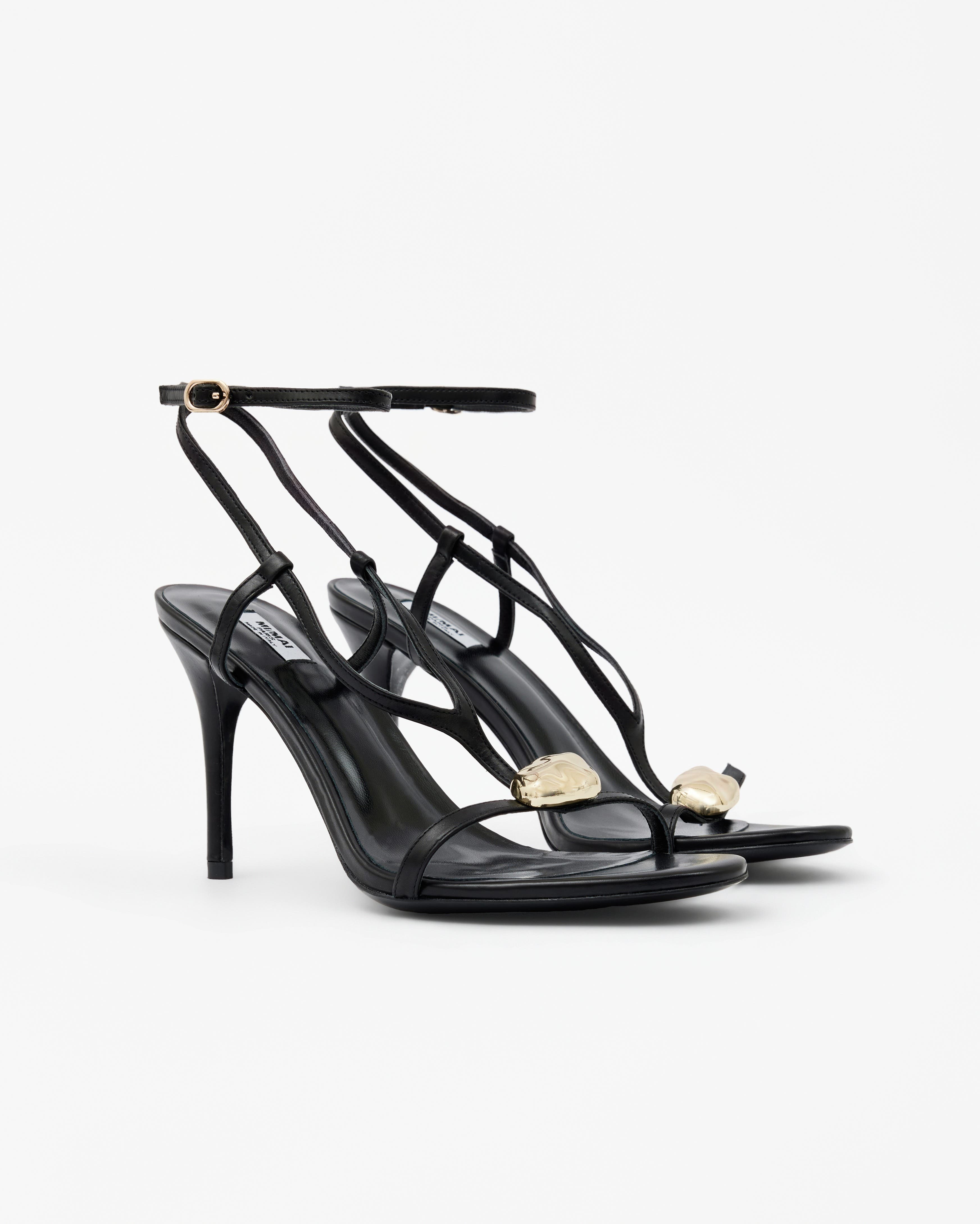 Terrence Jewel Detail Heeled Sandals, Alternate, color, Black