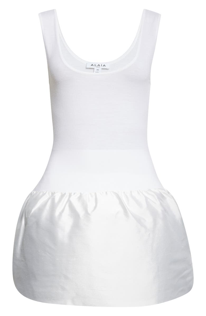 Alaïa Mixed Media Padded Minidress, Main, color, 