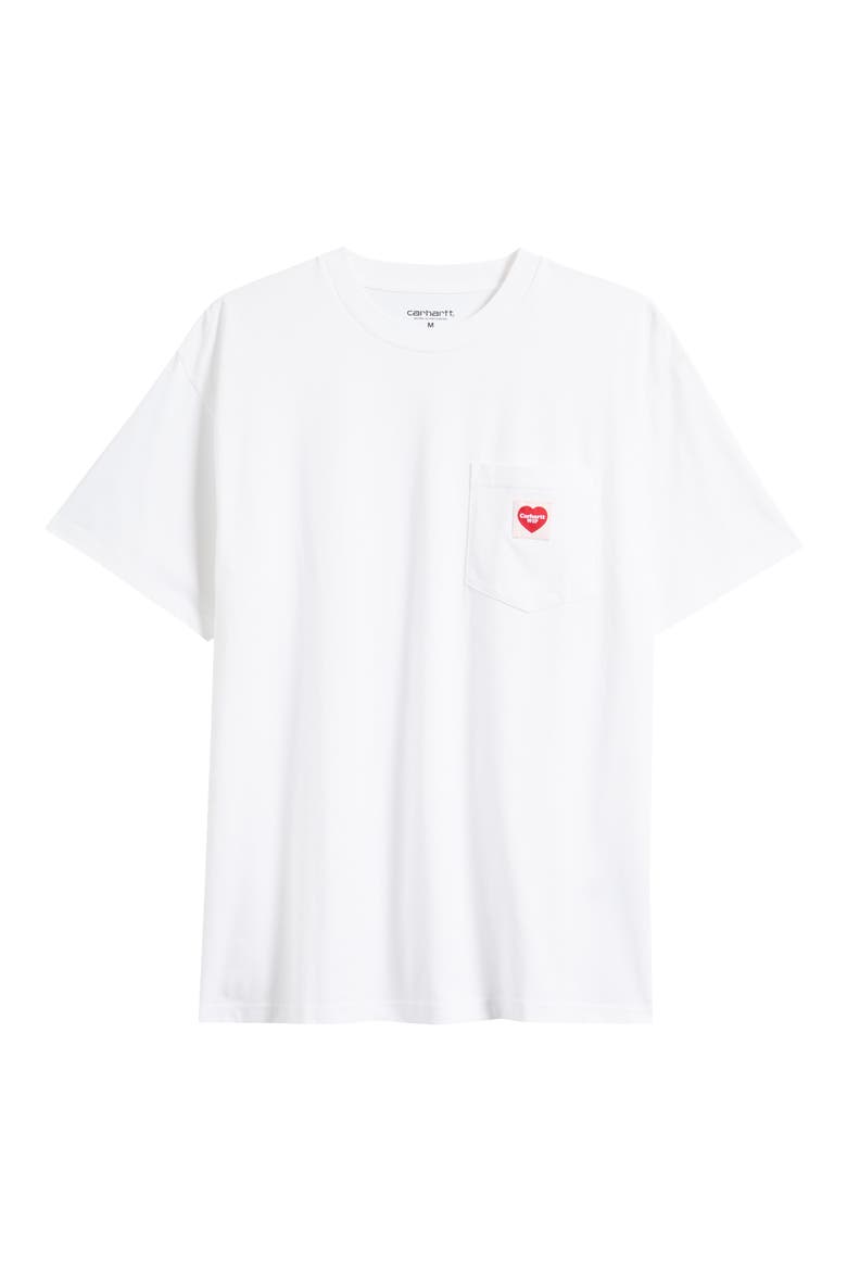 Pocket Heart Organic Cotton T-Shirt, Alternate, color, WHITE / RED