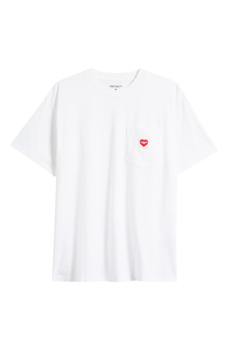 Carhartt Work In Progress Pocket Heart Organic Cotton T-Shirt, Alternate, color, White / Red