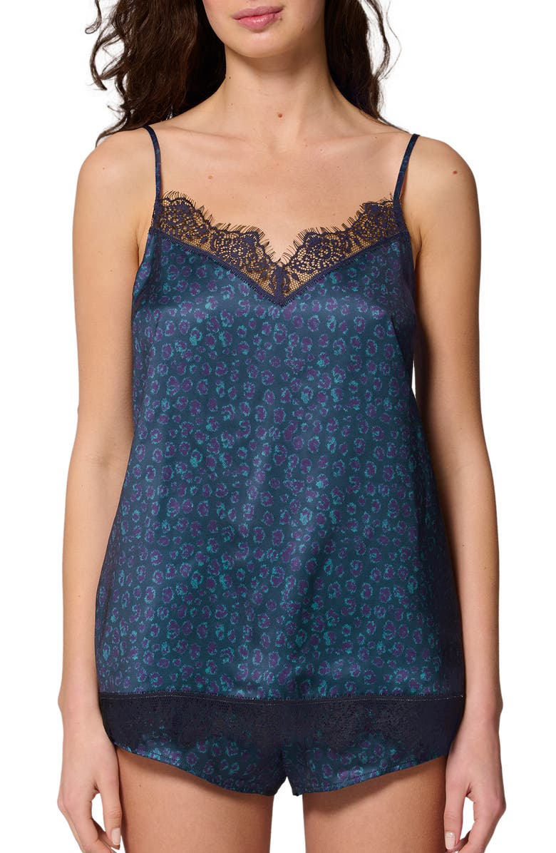 Simone Perele Satin Secrets Camisole, Main, color, Feline Blue
