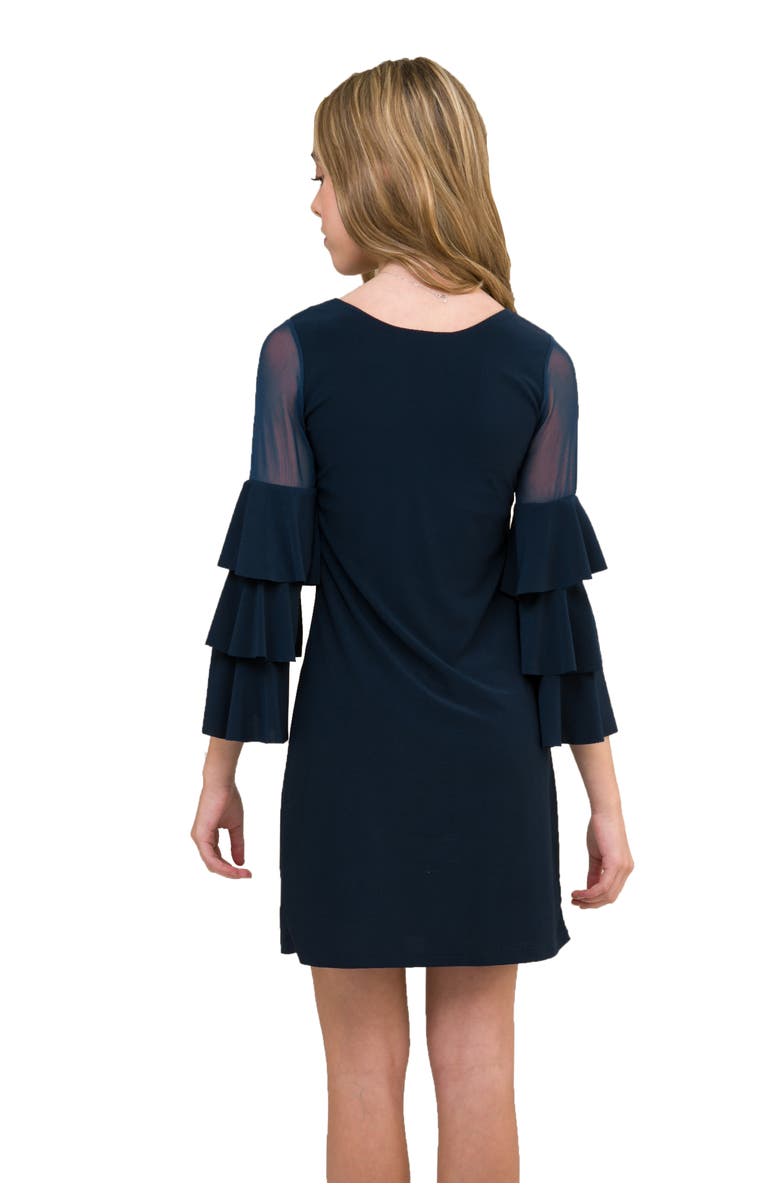 Un Deux Trois Tiered Sleeeve Dress, Alternate, color, Navy