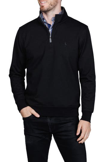 Tailorbyrd Fleece Quarter Zip Jacket In Blue