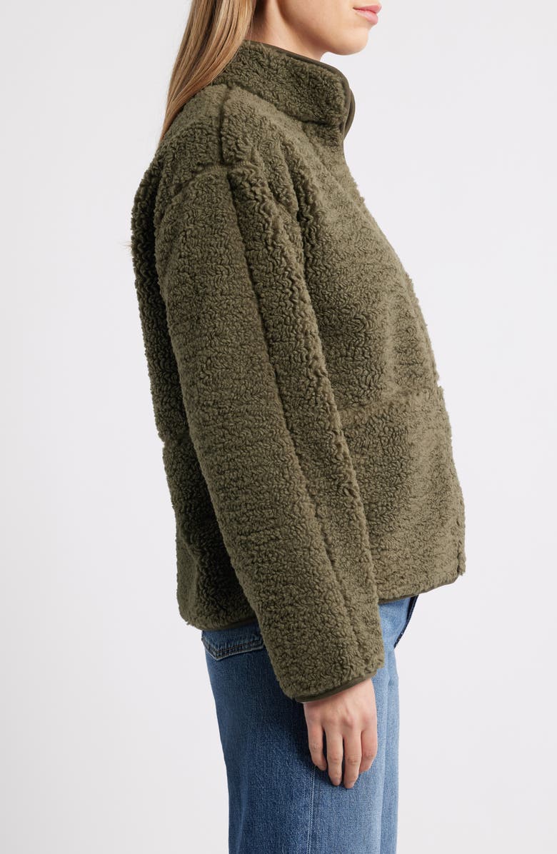 Caslon<sup>®</sup> Faux Shearling Jacket, Alternate, color, Olive Sarma
