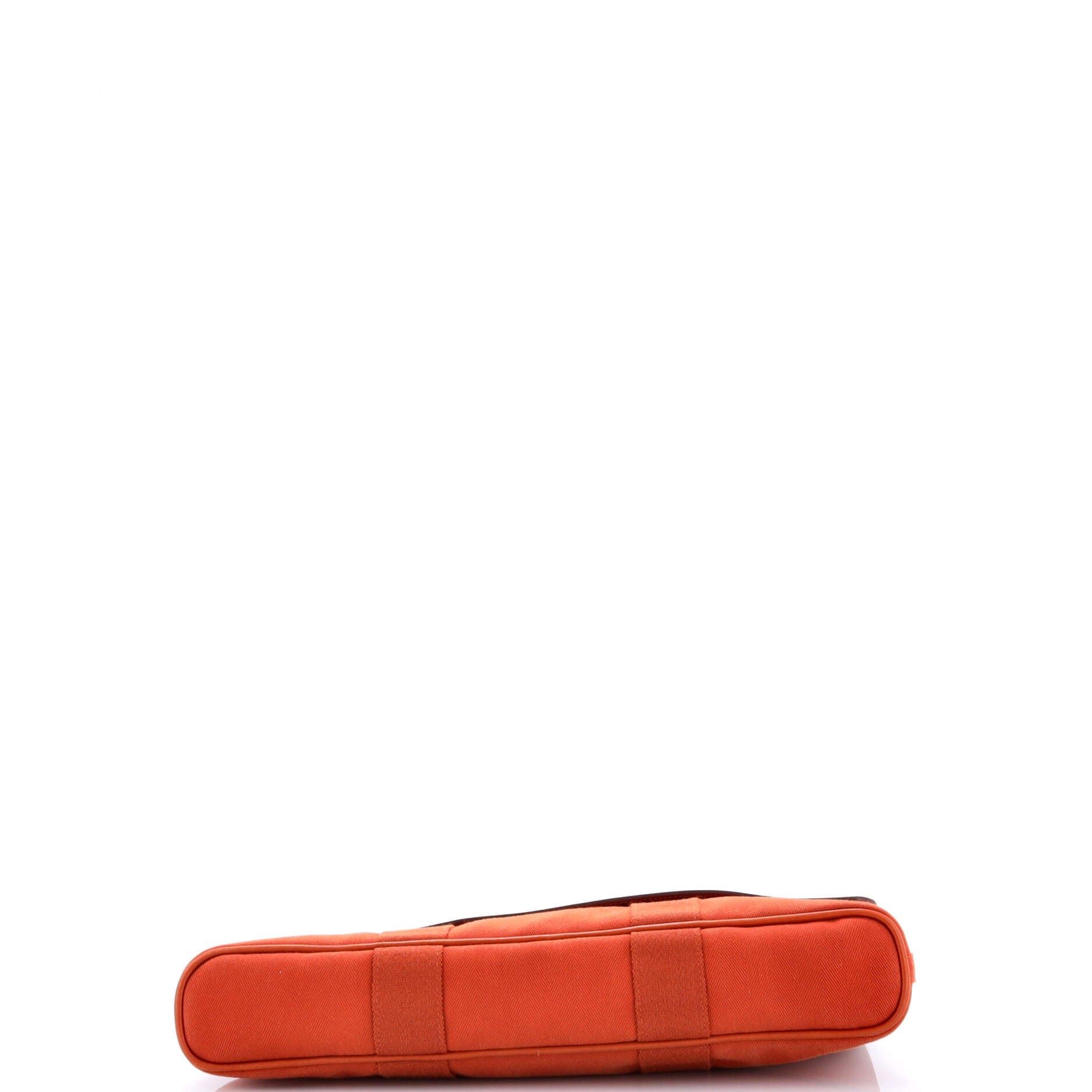 Pre-Owned Hermes Valparaiso East West Bag Toile and Leather PM, Alternate, color, Potiron