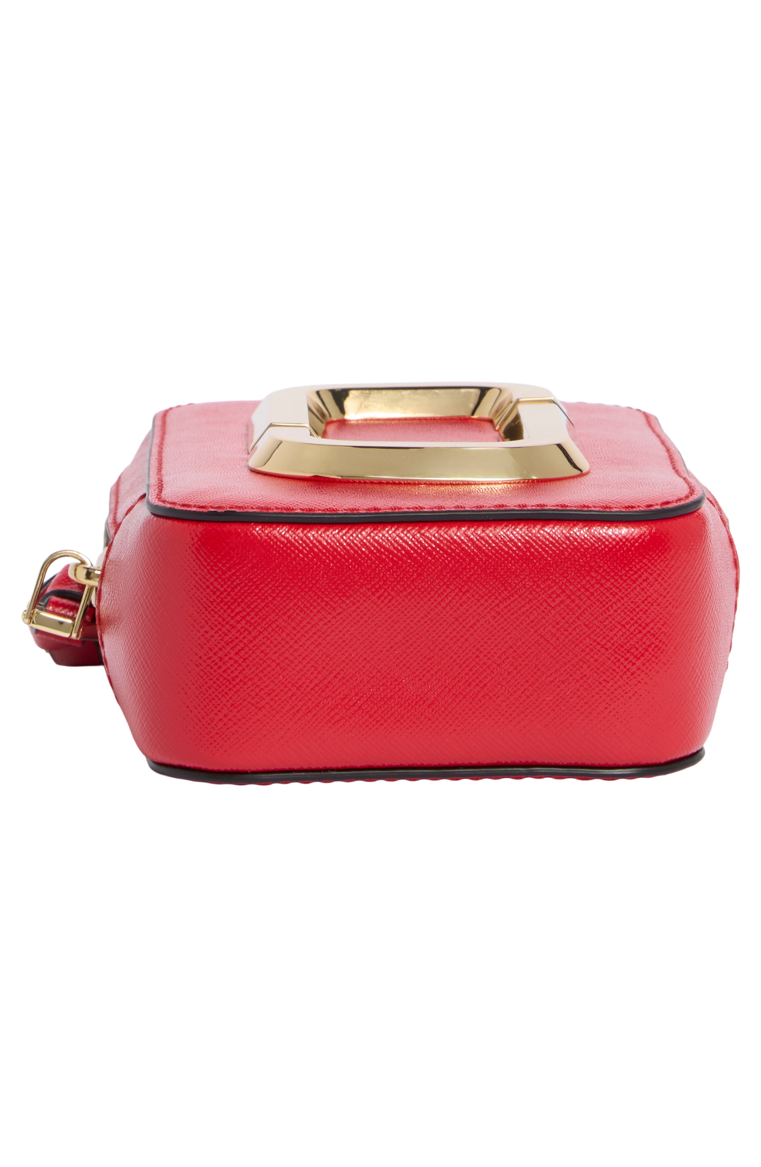The Marc Jacobs The Hot Shot Saffiano Leather Shoulder Bag, Alternate, color, TRUE RED