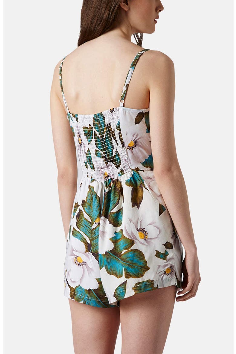 'Aloha' Floral Print Romper, Alternate, color, WHITE