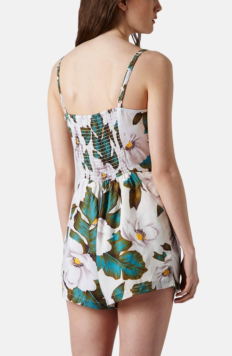 Topshop 'Aloha' Floral Print Romper, Alternate, color,