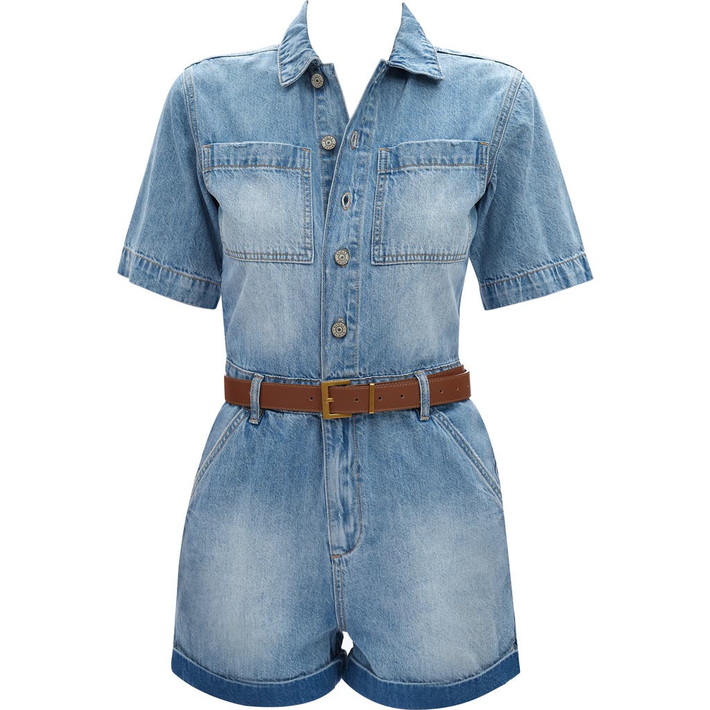 Bayeas Chloe Denim Romper In Blue