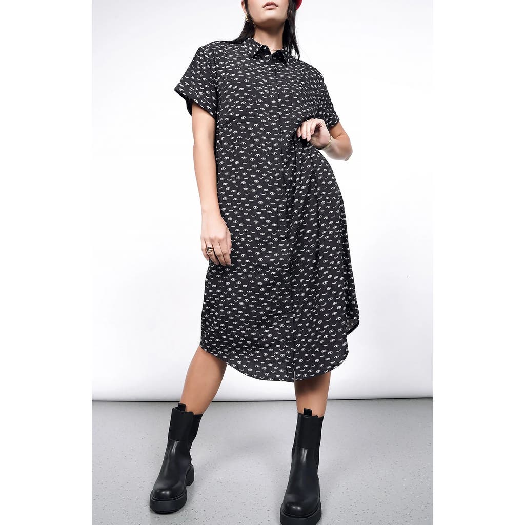WILDFANG The Empower Shirt Dress in Wink Black