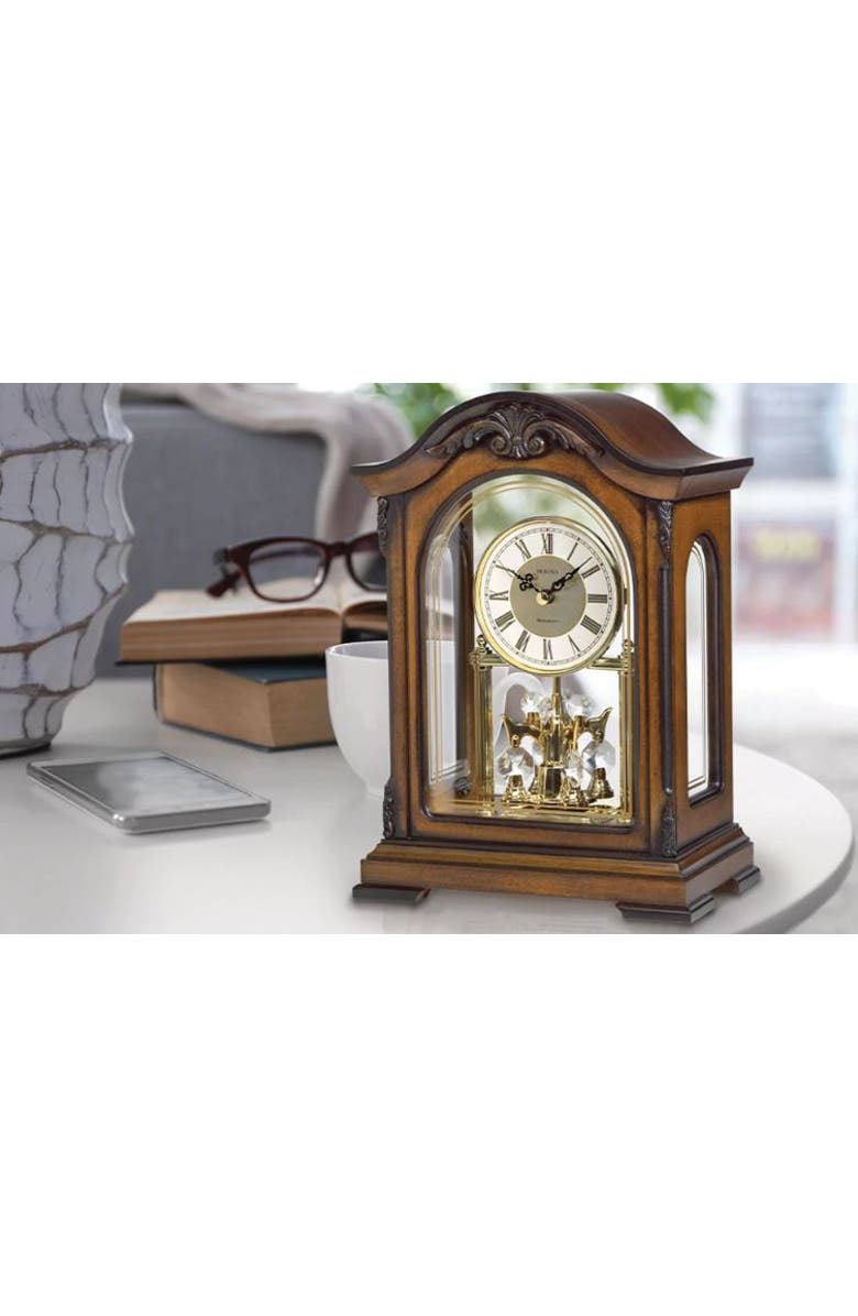 Bulova Clocks Durant Old World Chiming Clock,  Walnut, Alternate, color, Walnut