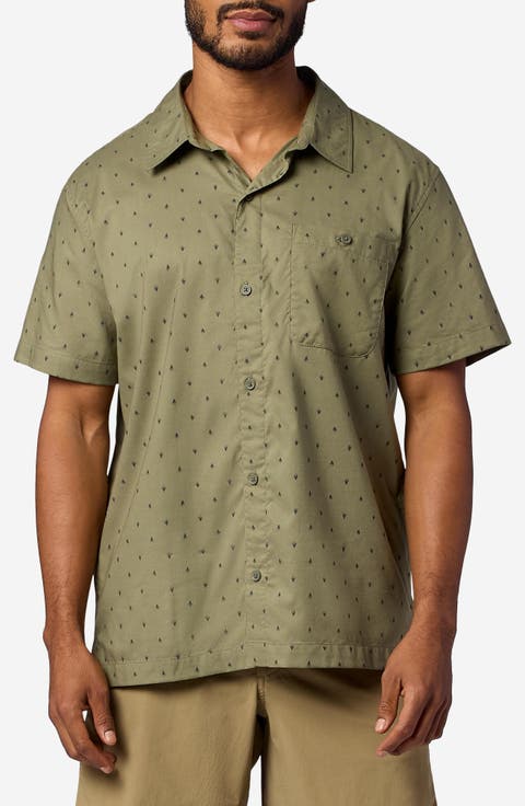 Cedrus Organic Cotton Blend Short Sleeve Button-Up Shirt