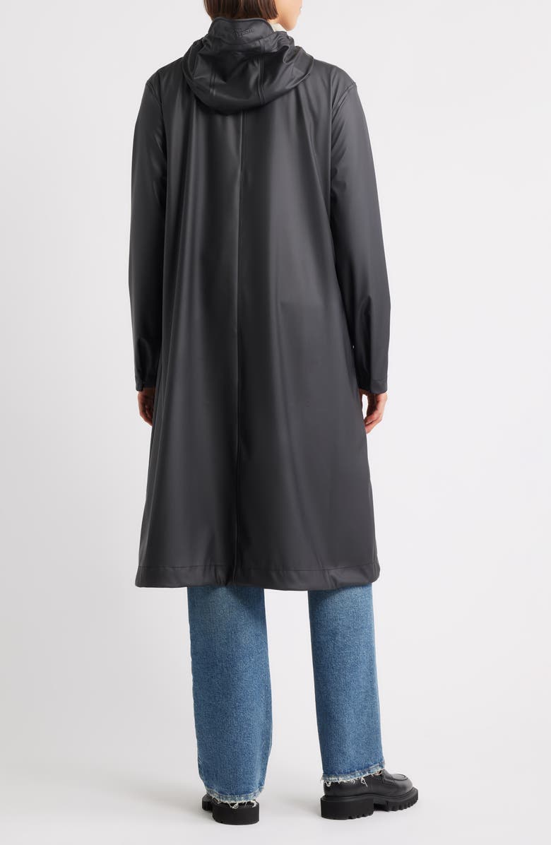 Ilse Jacobsen Hooded Longline Coated Raincoat, Alternate, color, Black Beauty