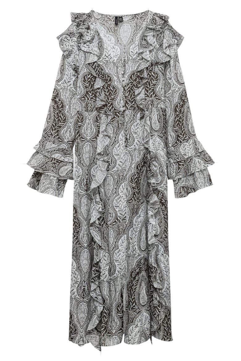 Tara Leaf Print Button Front Longline Cardigan, Alternate, color, SKYWRITING AOPTAMMY