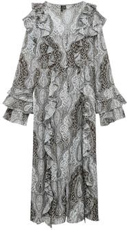 VERO MODA Tara Leaf Print Button Front Longline Cardigan