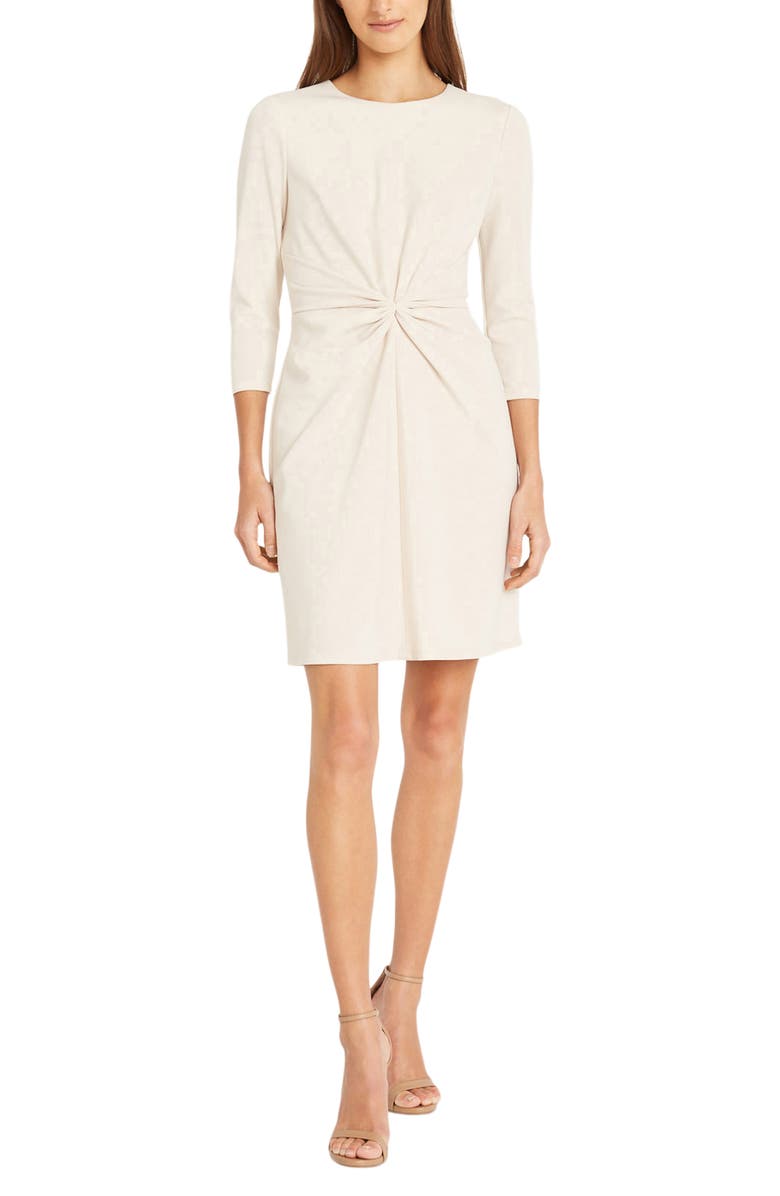 DONNA MORGAN FOR MAGGY Front Knot Sheath Dress, Main, color, Horn