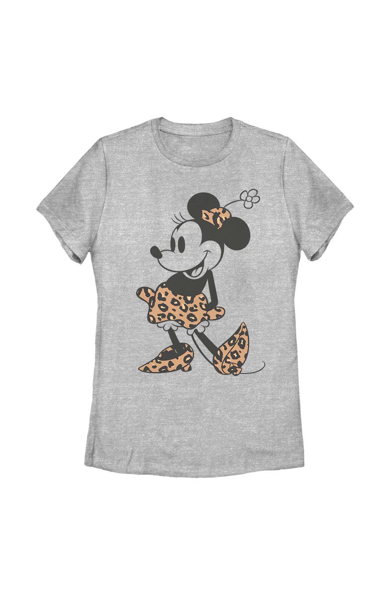 Minnie Mouse Women's Minnie Mouse Leopard Outfit Graphic T-Shirt, Main, color, Athletic Heather