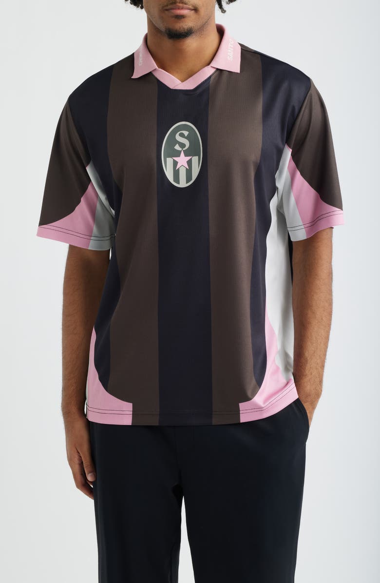SANTO STUDIO Forever Team Graphic Club Jersey Polo, Main, color, Black