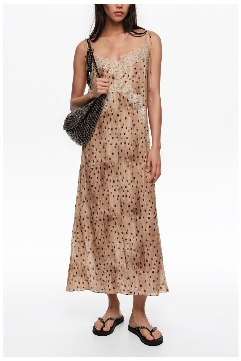 Lace Fluid Dress, Alternate, color, WATERCOLOR DOTS