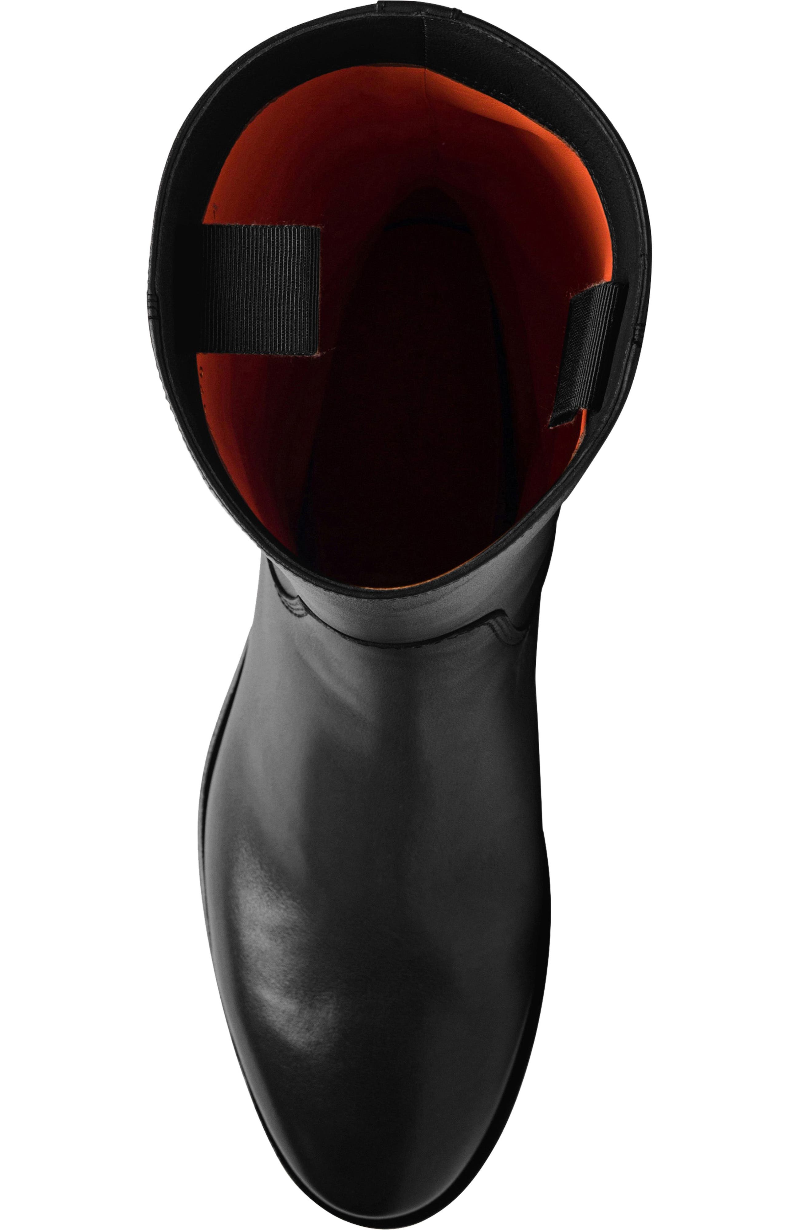 Santoni Women's Fleeces Black Leather Boot, Alternate, color, Black