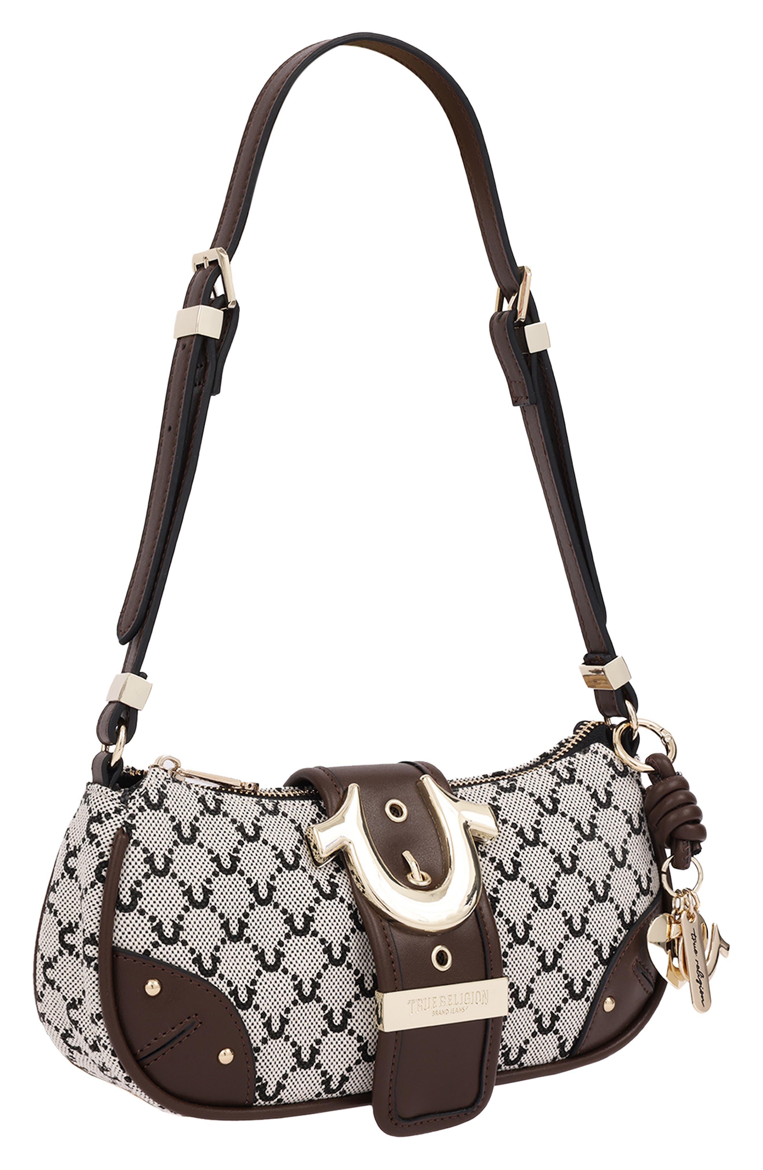 Signature Horseshoe Zip Top Bag, Alternate, color, CHOCOLATE