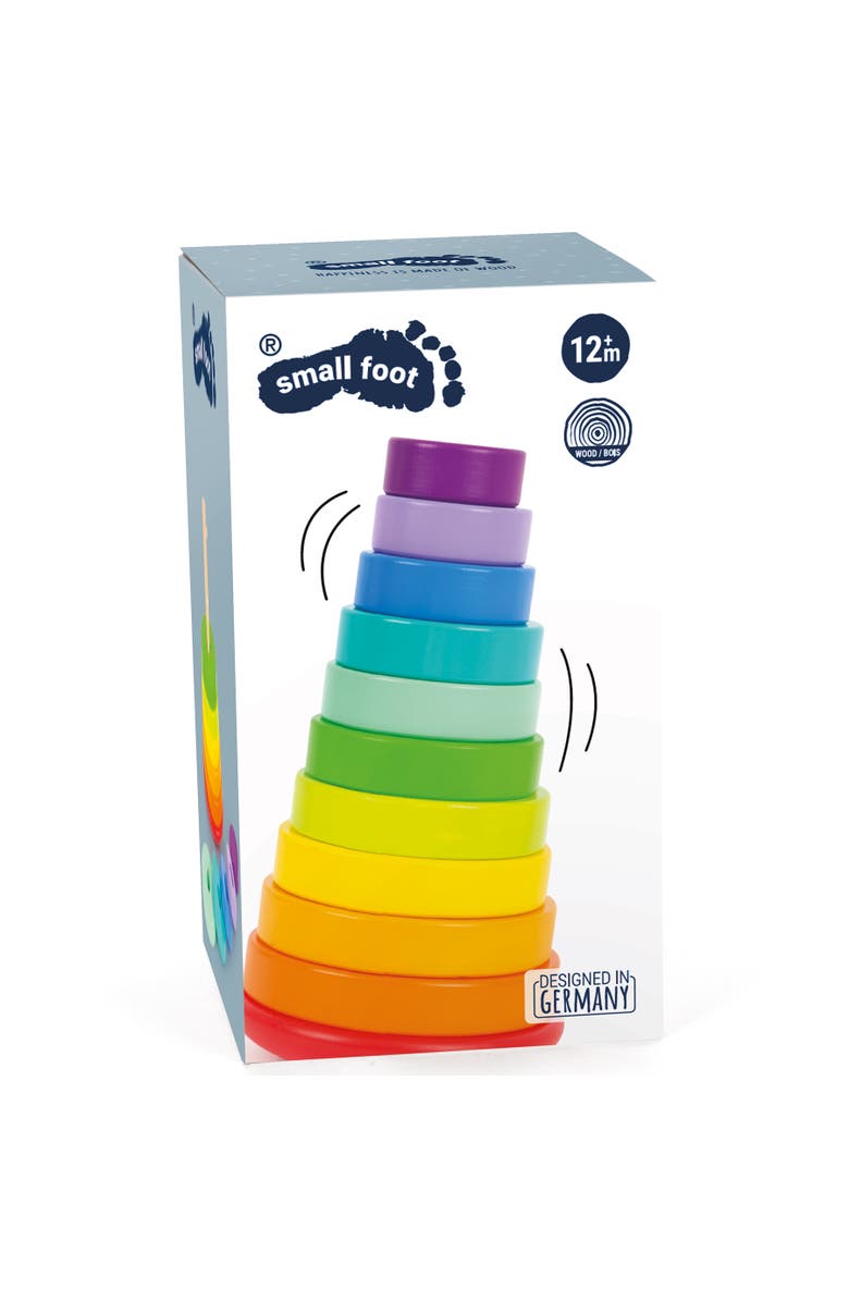 Legler USA Small Foot Wooden Toys Large Stacking Rainbow Tower 12+ months, Alternate, color, Multicolored