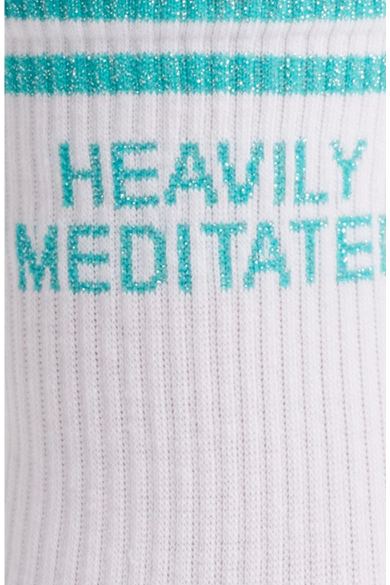 Cotton Blend Crew Socks, Alternate, color, TURQUOISE