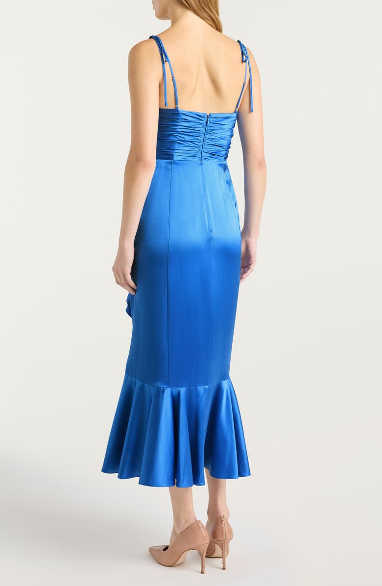Cinq à Sept Mireya Ruched Ruffle Sleeveless Silk Maxi Dress, Alternate, color, Cobalt Wave