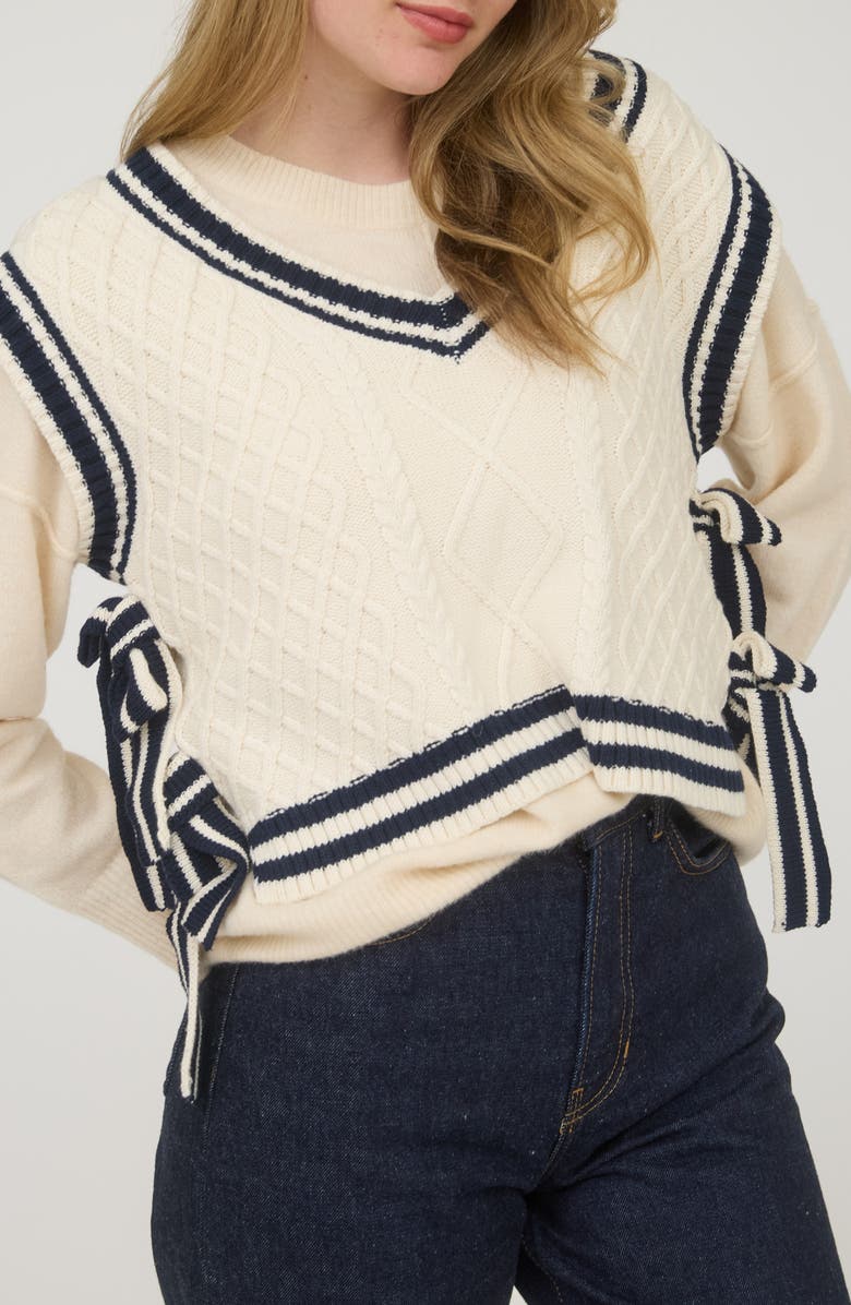 Blu Pepper Sweater Vest, Alternate, color, Cream