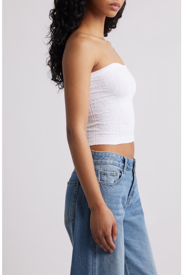 Tapestry Crop Tube Top, Alternate, color, WHITE