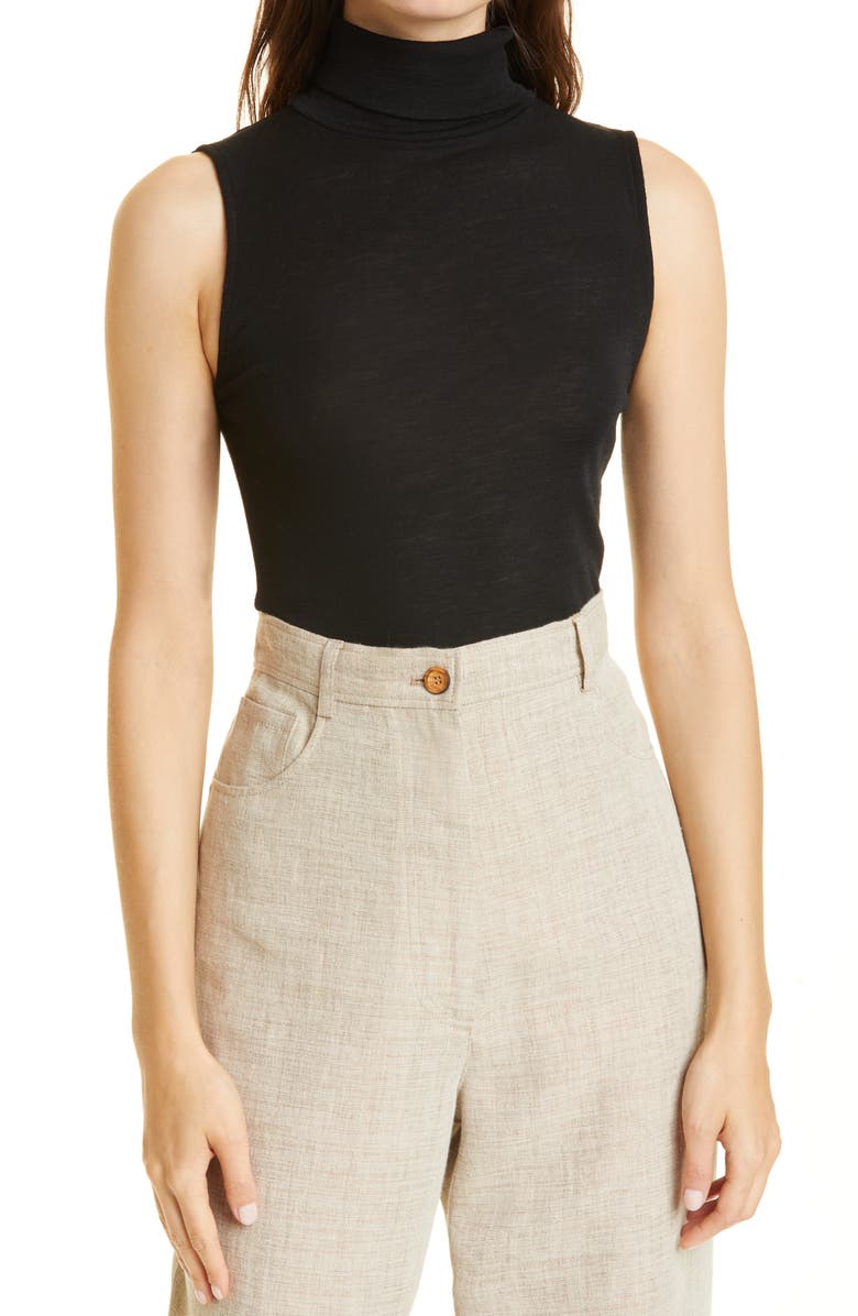 Vince Sleeveless Turtleneck Wool Top, Main, color,