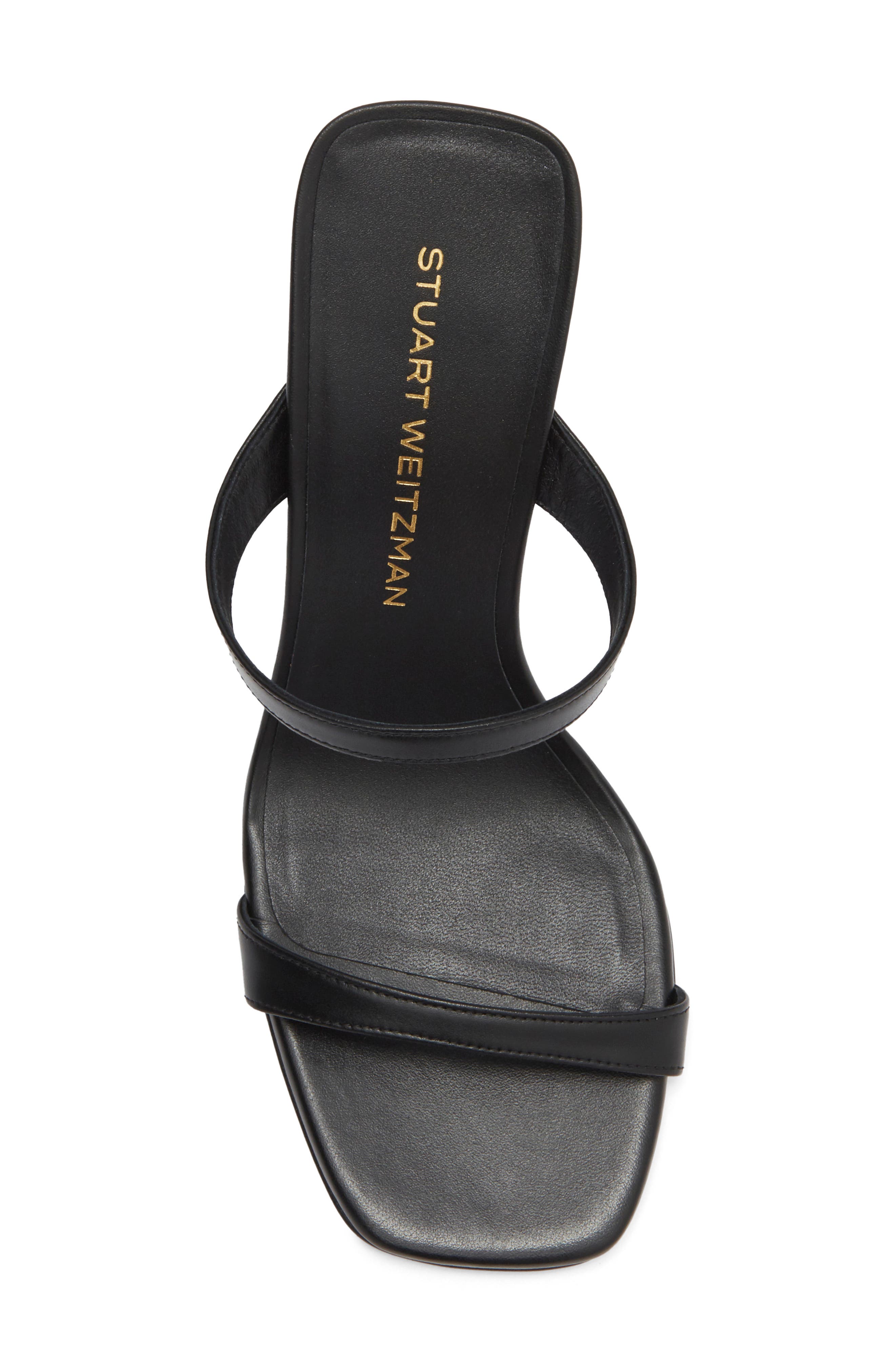 Stuart Weitzman Vinnie Wedge Slide 85 Sandal, Alternate, color, Black Smooth Calf