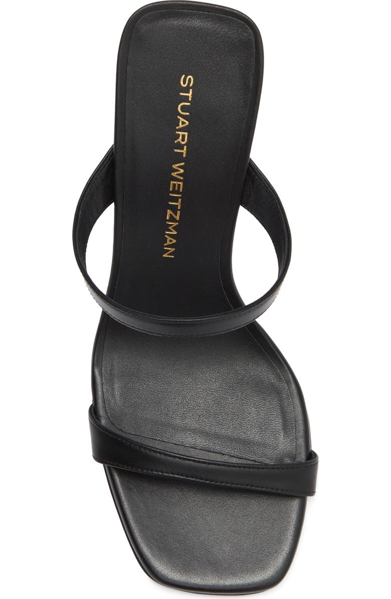 Stuart Weitzman Vinnie Wedge Slide 85 Sandal, Alternate, color, Black Smooth Calf