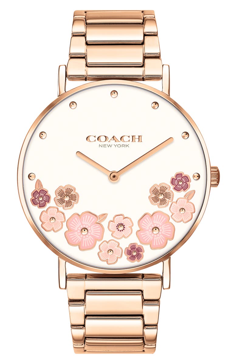 COACH Perry Bracelet Watch, 36mm, Main, color, Chalk