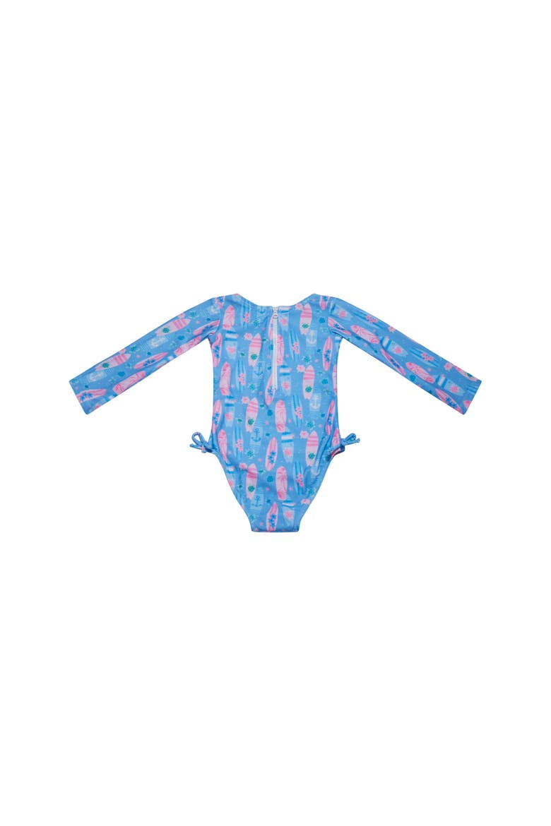 Girl's UPF 50+ Charlie Long SleeveRash Guard Swimsuit, Alternate, color, Sweet Surfboards