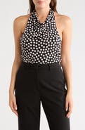 Renee C Polka Dot Knit Halter Top