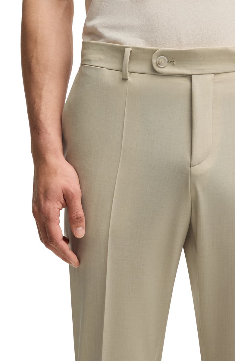BOSS Genius Creased Straight Leg Pants, Alternate, color, Light Beige