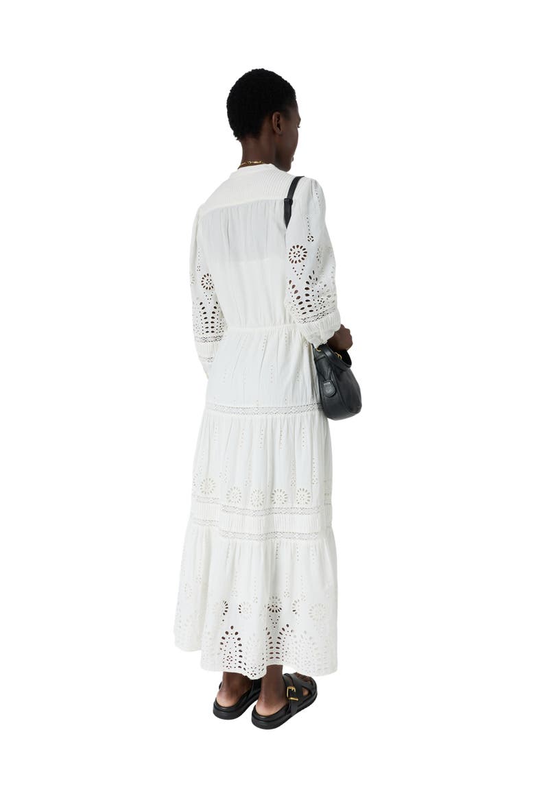 Rhonie Openwork Embroidered Maxi Dress, Alternate, color, Ecru