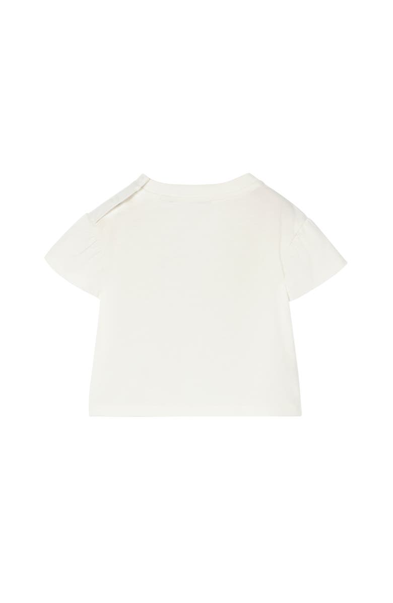 Burberry Girls' Check Bow Cotton T-shirt, Alternate, color, Chalk White