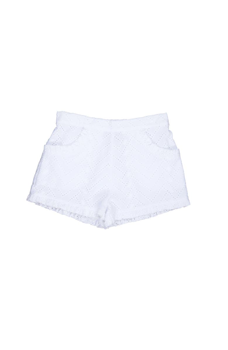 Busy Bees Phoebe Pocket Shorts, Main, color, White Eyelet