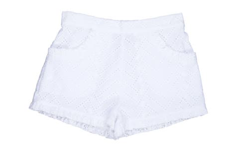 Busy Bees Phoebe Pocket Shorts in White Eyelet 