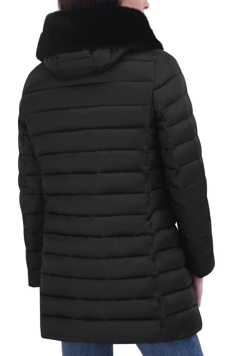 Tahari Reno Faux Fur Trim Puffer Jacket, Alternate, color, 